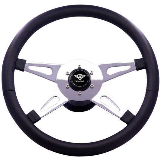 Revival LT Light Leather Steering Wheel (Black Logo)