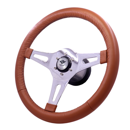 Revival Mini Classic Caramel Leather Steering Wheel