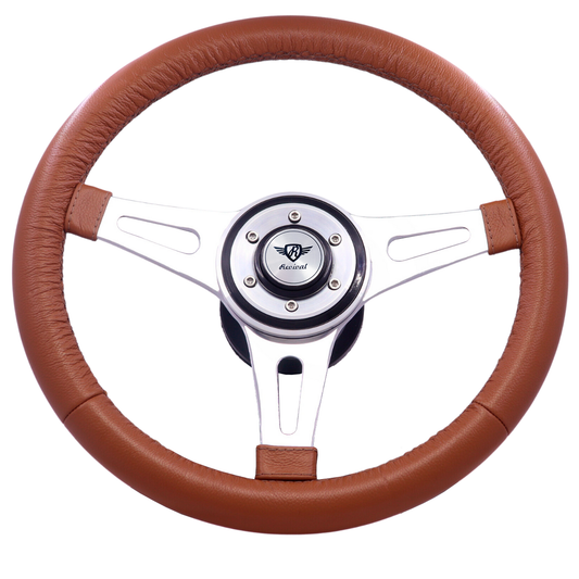 Revival Mini Classic Caramel Leather Steering Wheel With Disc