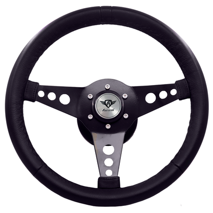 Revival Mini R Black Steering Wheel (Silver Logo)