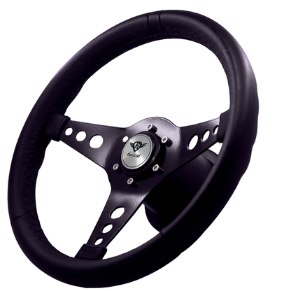 Revival Mini R Black Steering Wheel (Silver Logo)