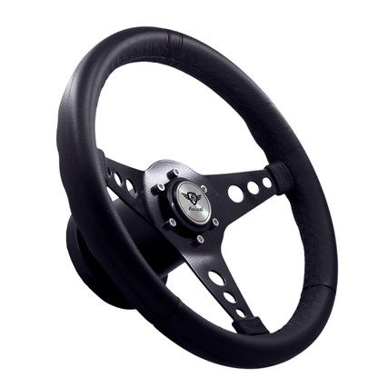 Revival Mini R Black Steering Wheel (Silver Logo)