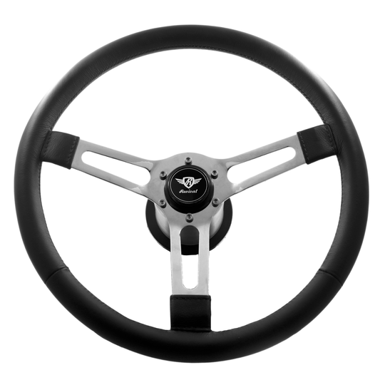 Revival Puma Leather Steering Wheel (Black Logo)