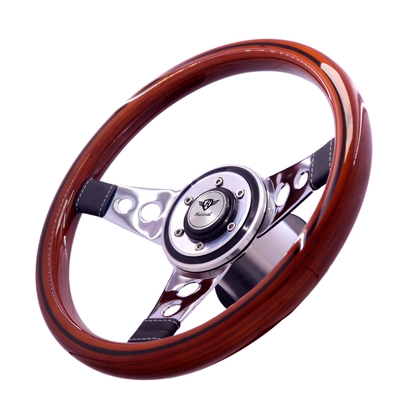 Revival Racing Wood steering wheel with disc (Silver Logo)