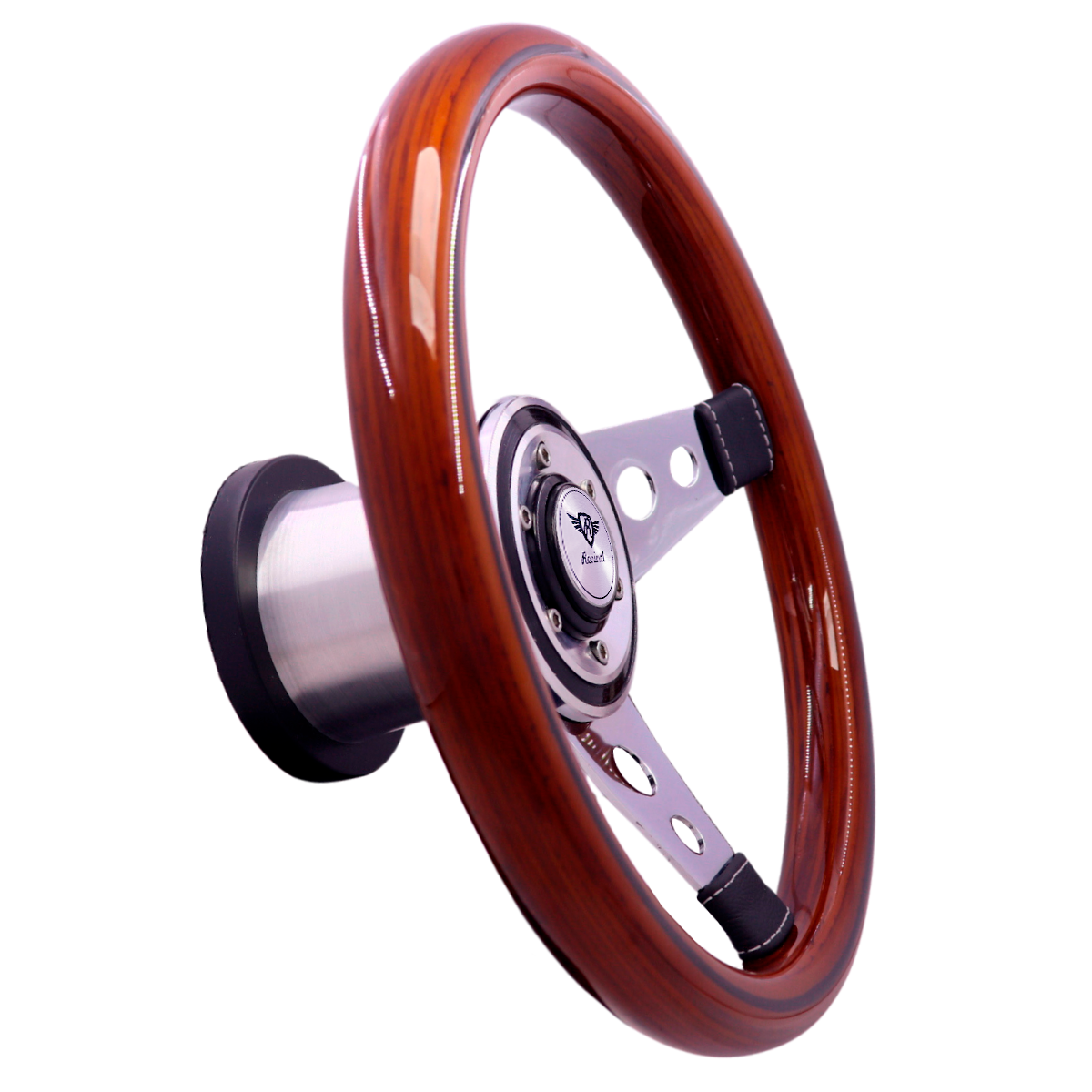 Revival Racing Wood steering wheel with disc (Silver Logo)