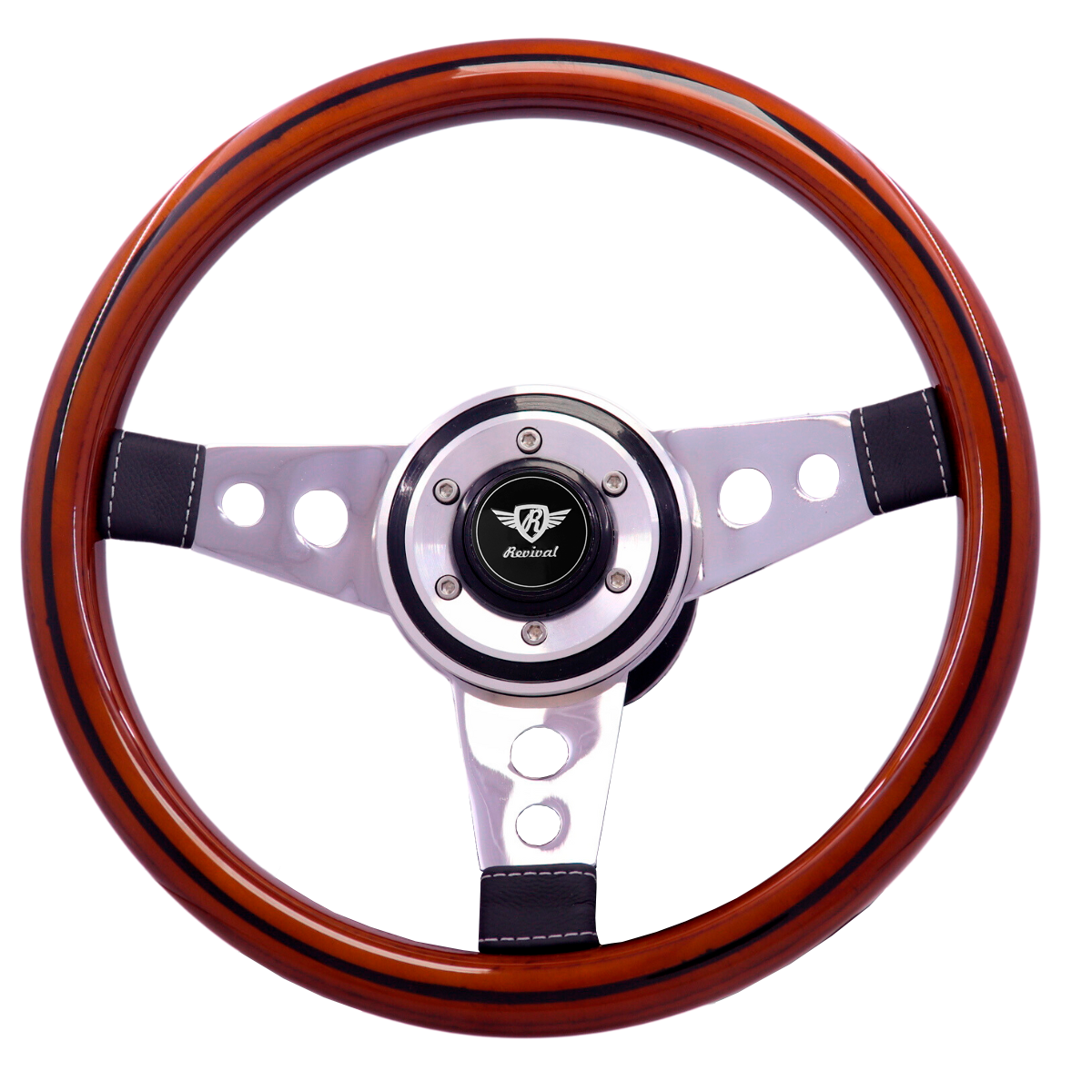 Volante Revival Racing Wood con disco (Logo Negro)