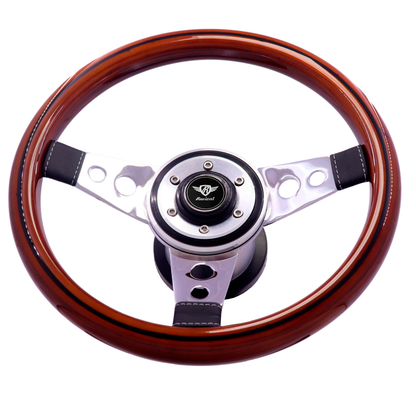 Revival Racing Wood steering wheel with disc (Black Logo)