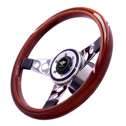 Revival Racing Wood steering wheel with disc (Black Logo)