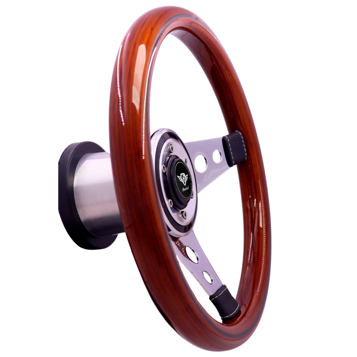 Revival Racing Wood steering wheel with disc (Black Logo)