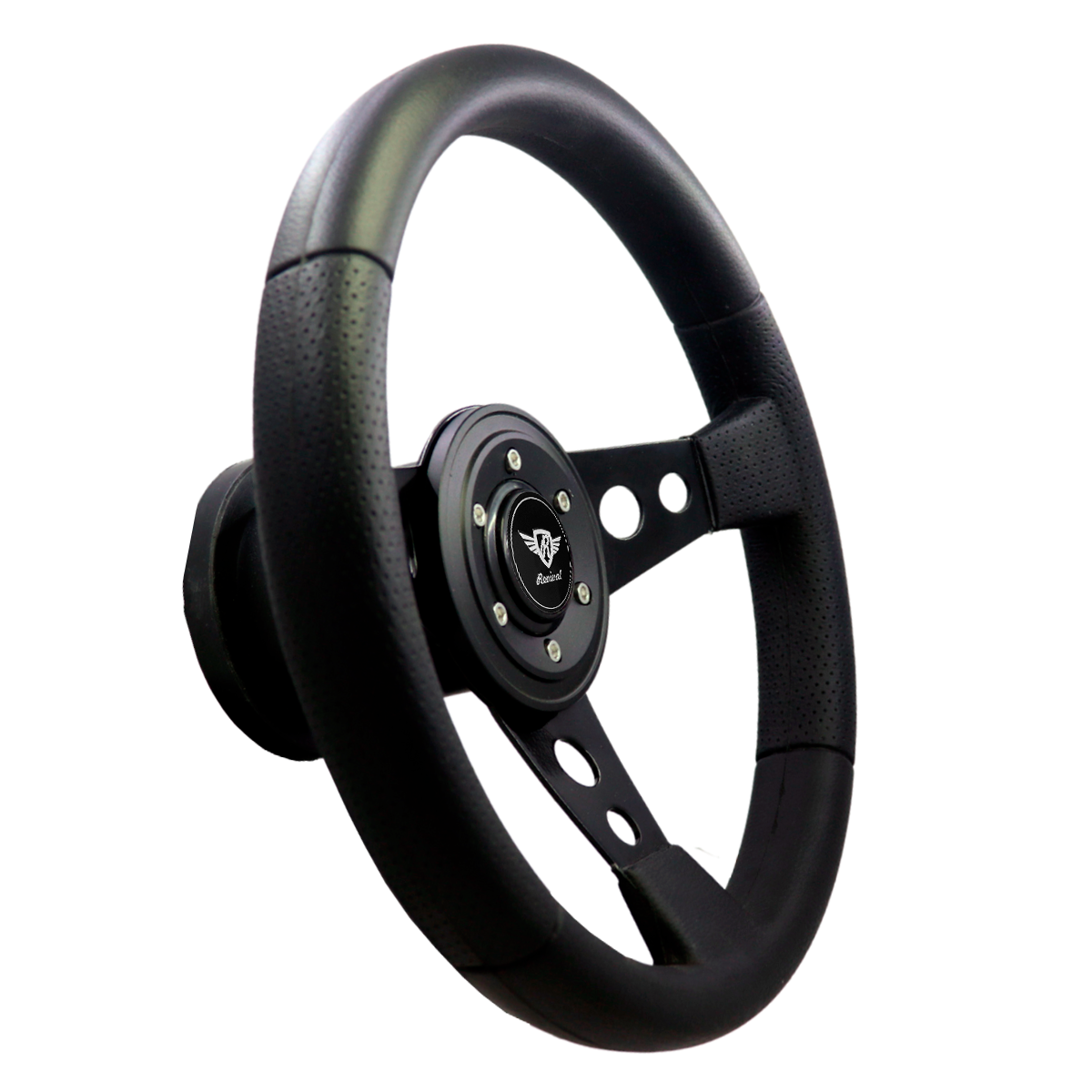 Revival Racing Black PU Steering Wheel With Disc (Black Logo)