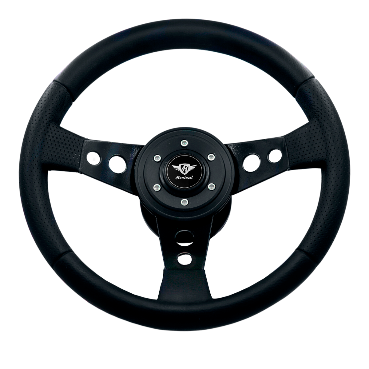 Revival Racing Black PU Steering Wheel With Disc (Black Logo)