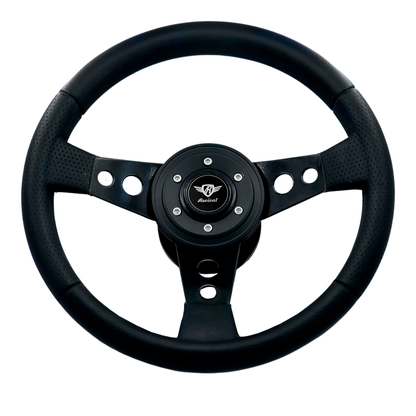 Revival Racing Black PU Steering Wheel With Disc (Black Logo)