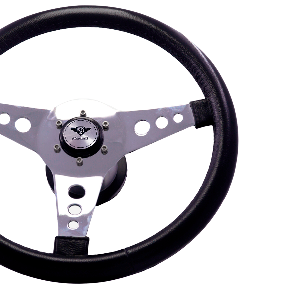 Revival R PU steering wheel (Silver Logo)