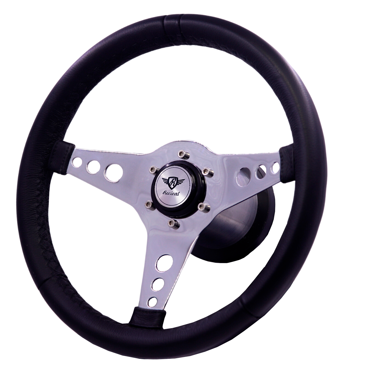 Revival R PU steering wheel (Silver Logo)