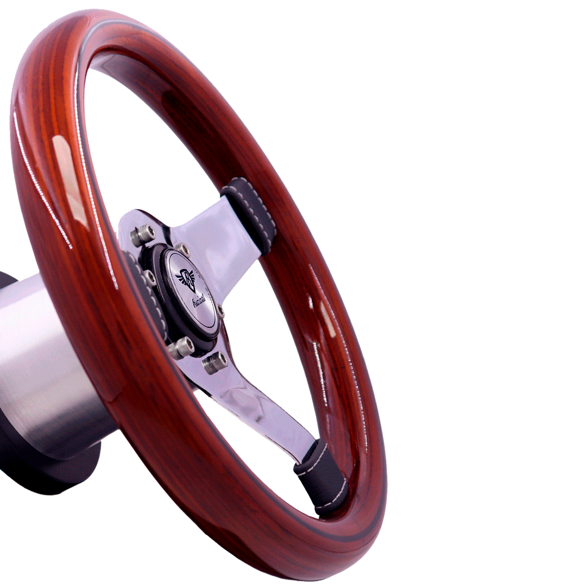 Revival Super Mini Wood Steering Wheel (Silver Logo)