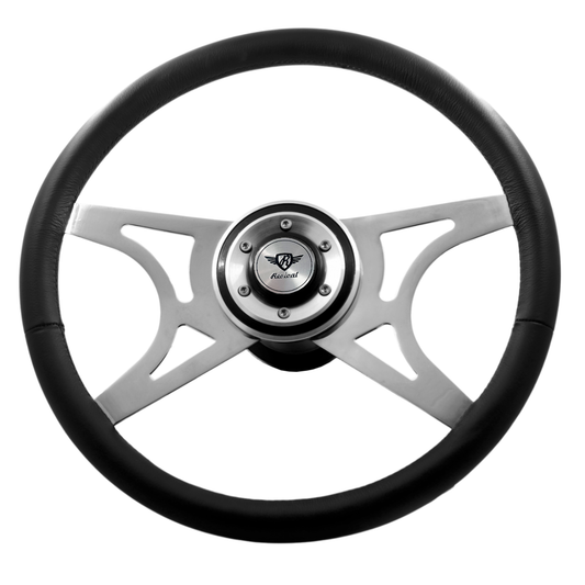 Revival Wega Leather steering wheel with disc (Silver Logo)