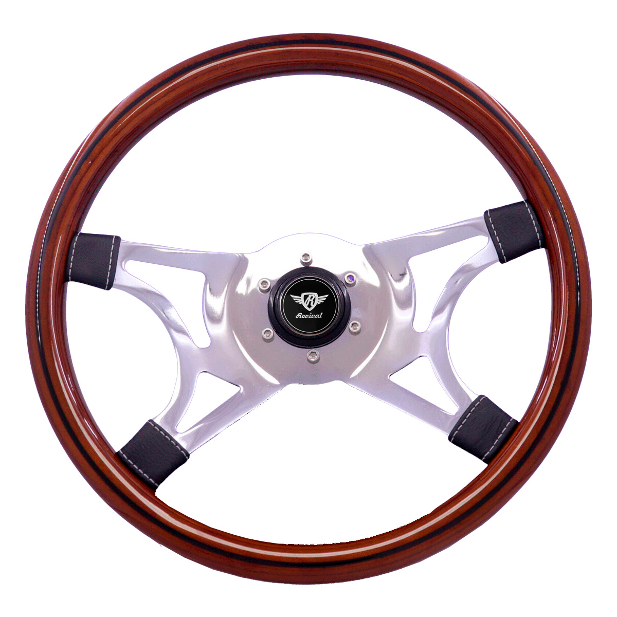 Wega Revival Steering Wheel Without Disc Wood (Black Logo)